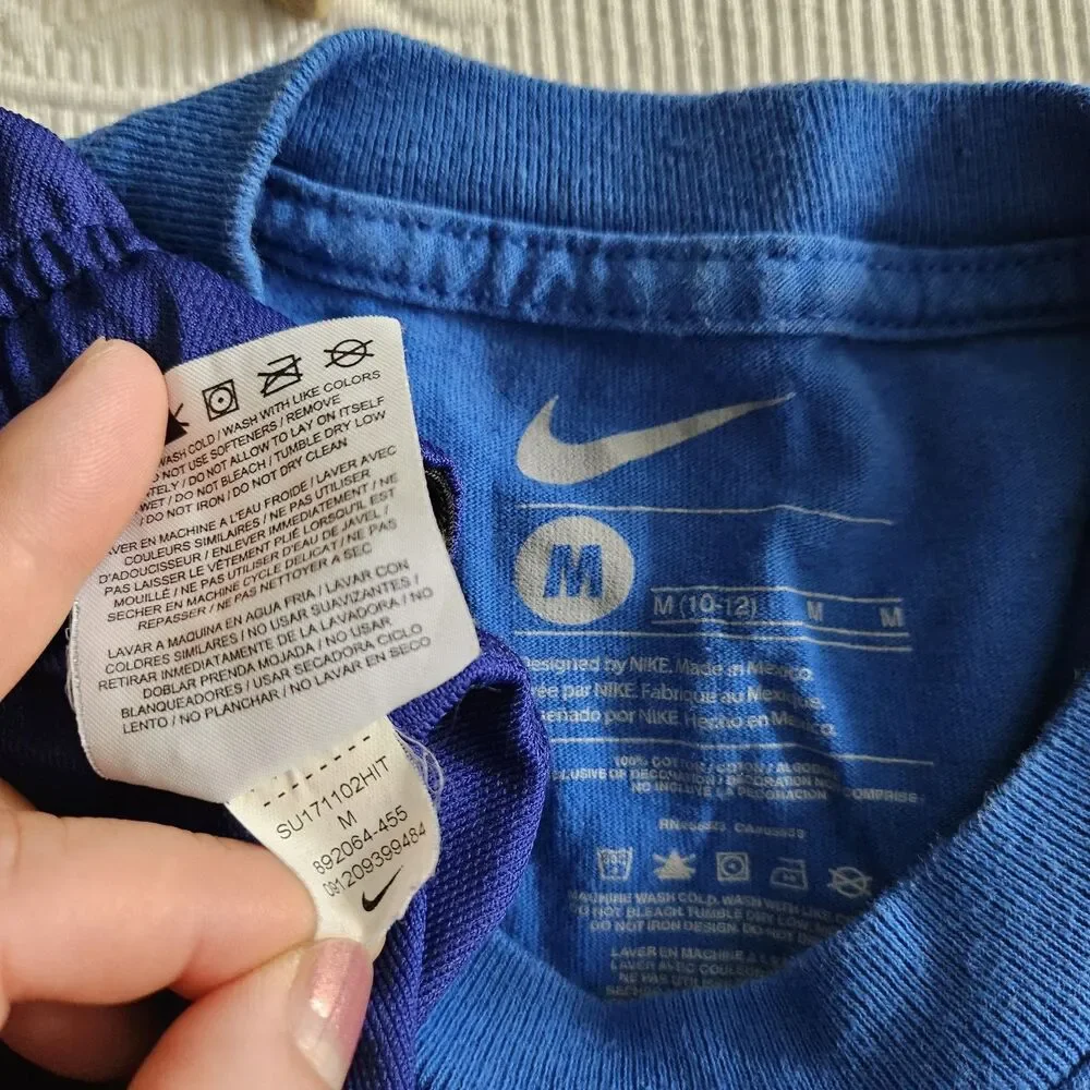 Nike Youth Basketball Set – Blue T-Shirt & Shorts – Size Youth M – GUC